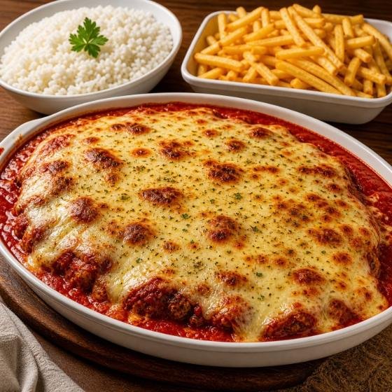 Filé à Parmegiana + refri 2 L grátis